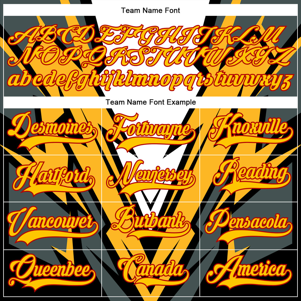 Custom Black Yellow Royal-Red 3D Pattern Cyber Mecha E-sport Hockey Jersey