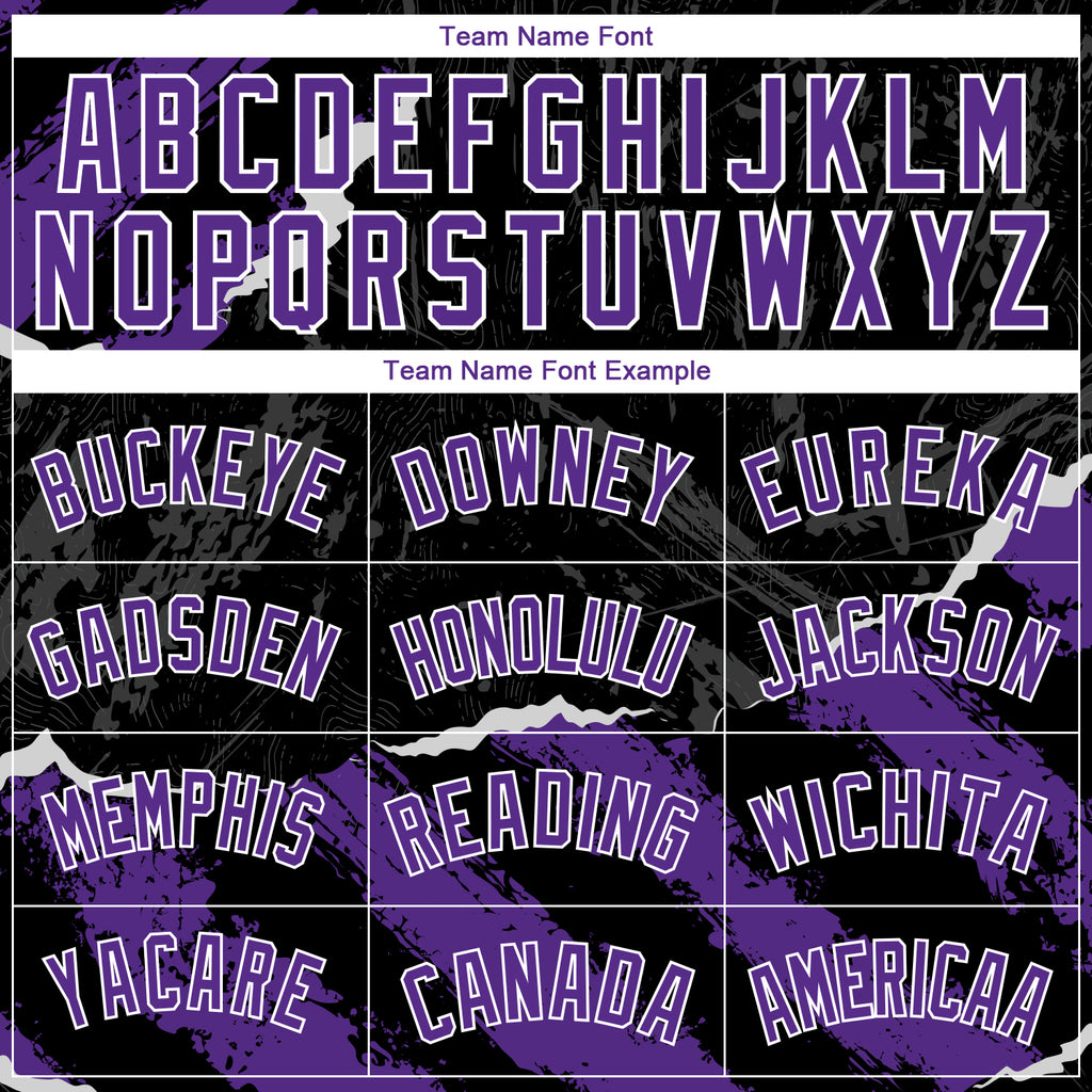 Custom Black Purple-White 3D Pattern Design Torn Paper Style Authentic Basketball Jersey