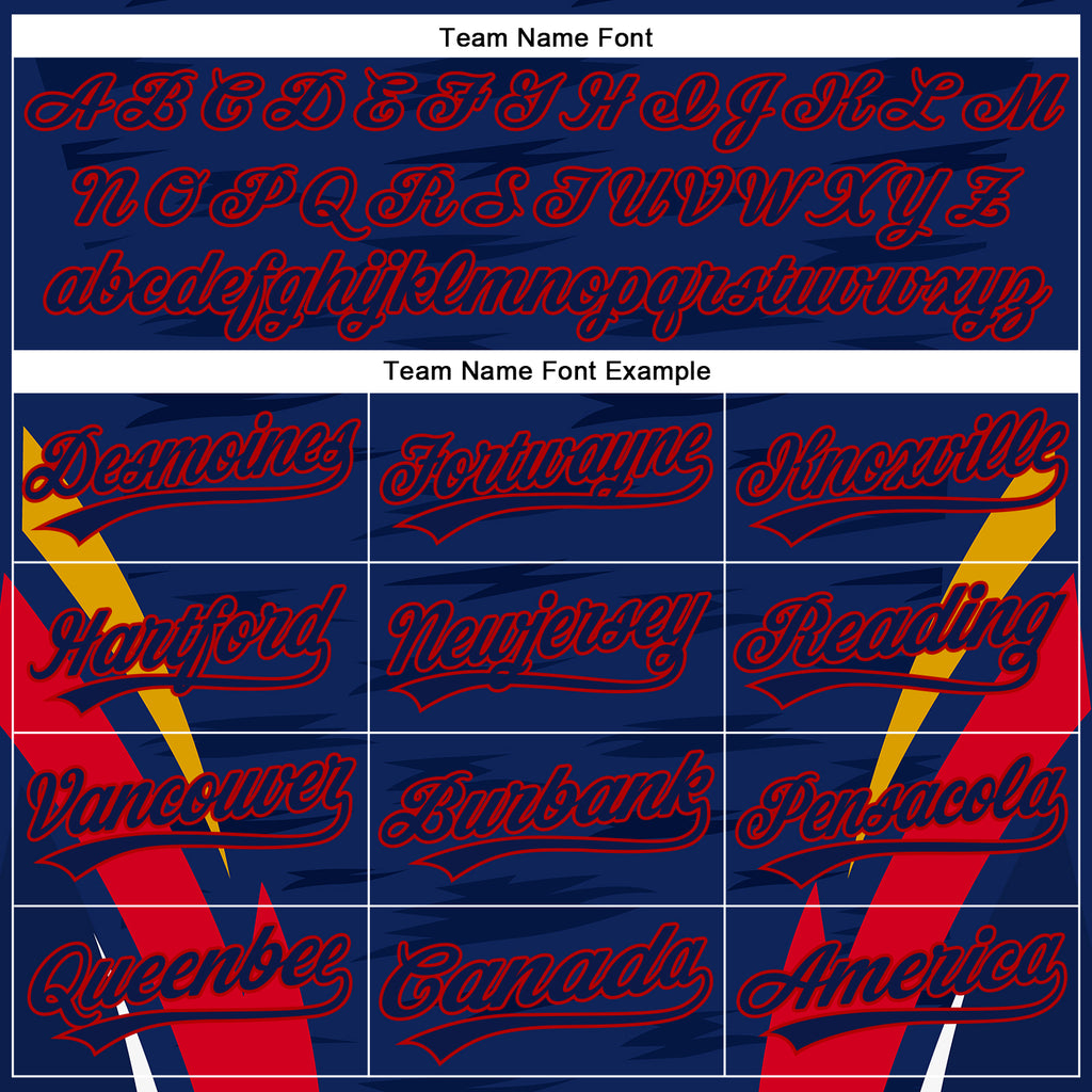 Custom Navy Red 3D Pattern Design Side Stripes Authentic Baseball Jersey