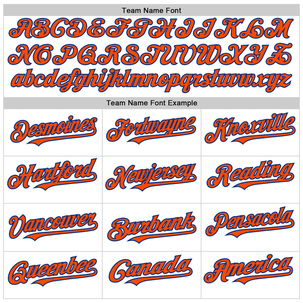 Custom White Orange-Royal Line Authentic Baseball Jersey