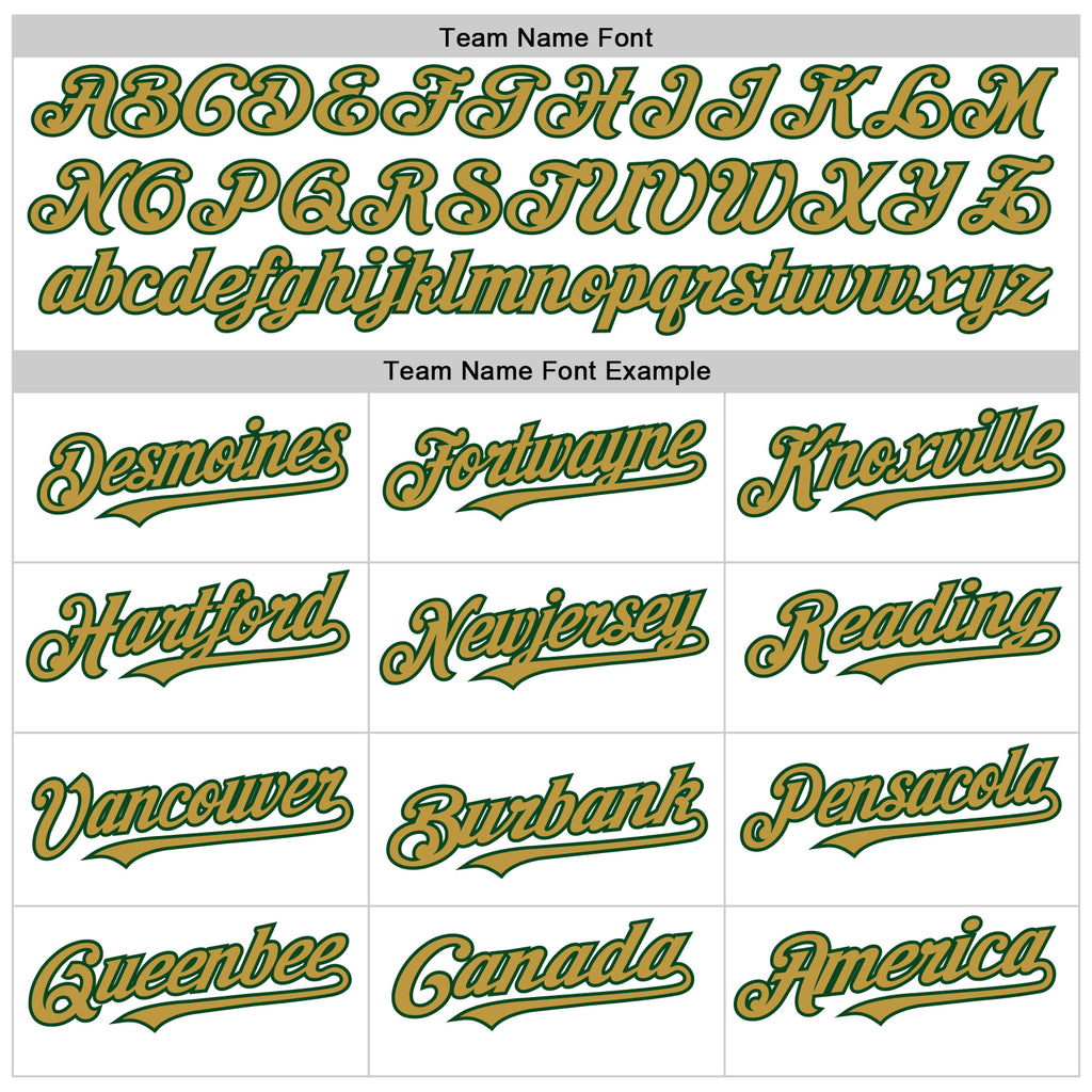 Custom White Green-Old Gold Line Authentic Baseball Jersey