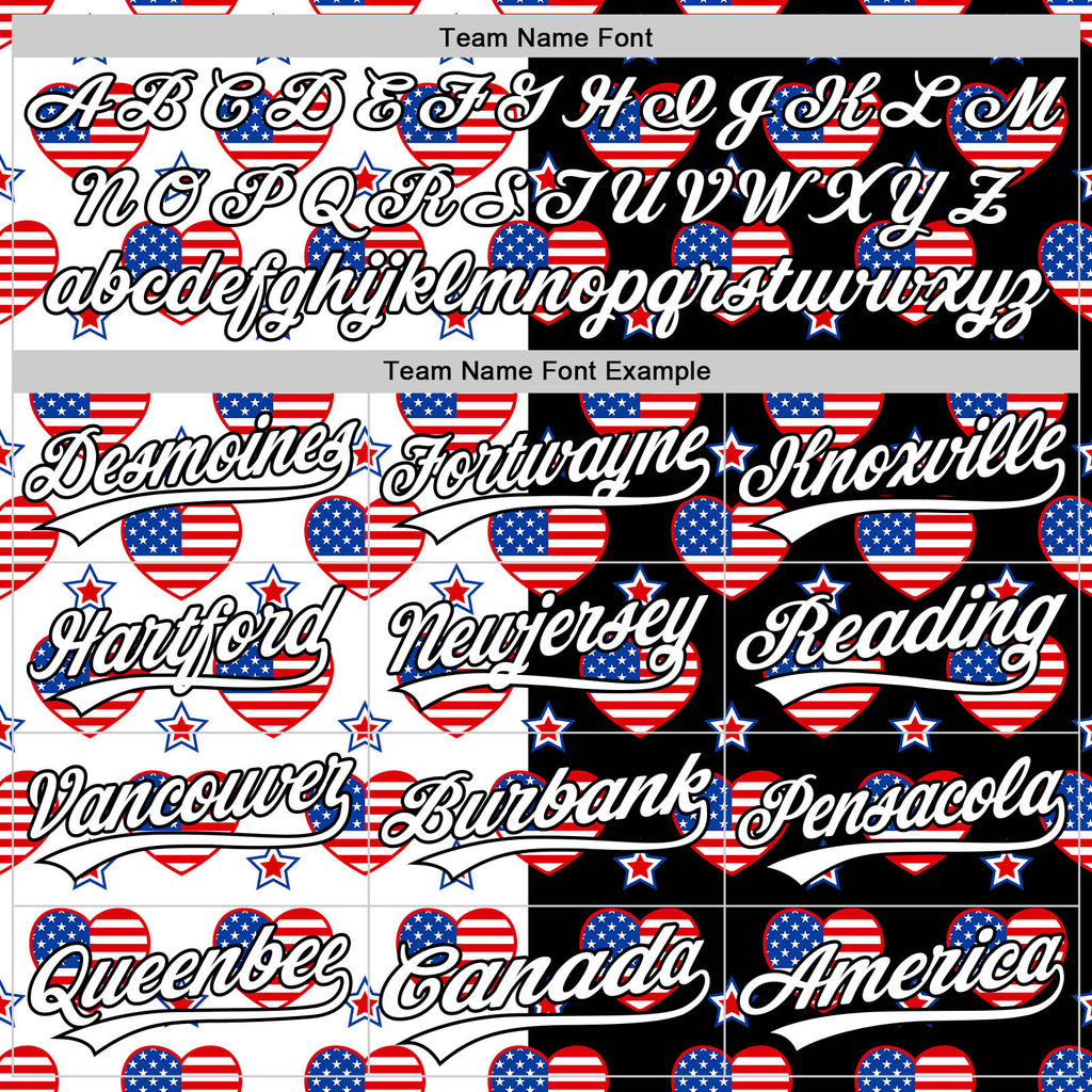 Custom Black Royal-Red 3D American Flag Patriotic Authentic Baseball Jersey