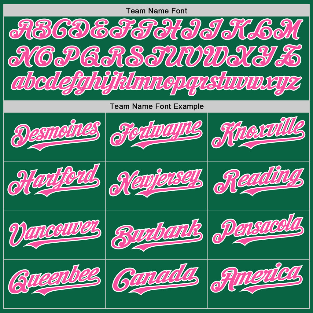 Custom Kelly Green Pink-White Line Authentic Baseball Jersey