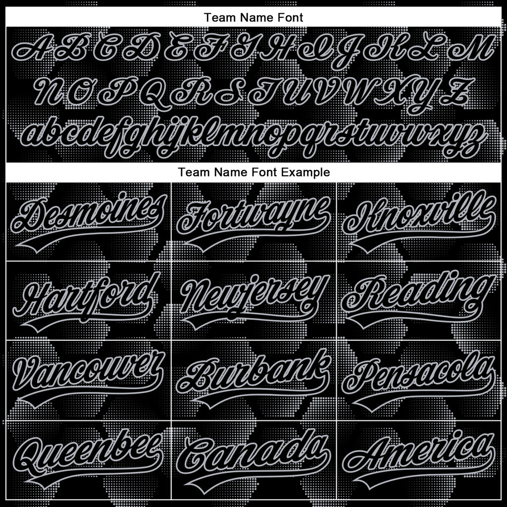 Custom Black Gray 3D Pattern Design Halftone Geometric Shapes Authentic Baseball Jersey