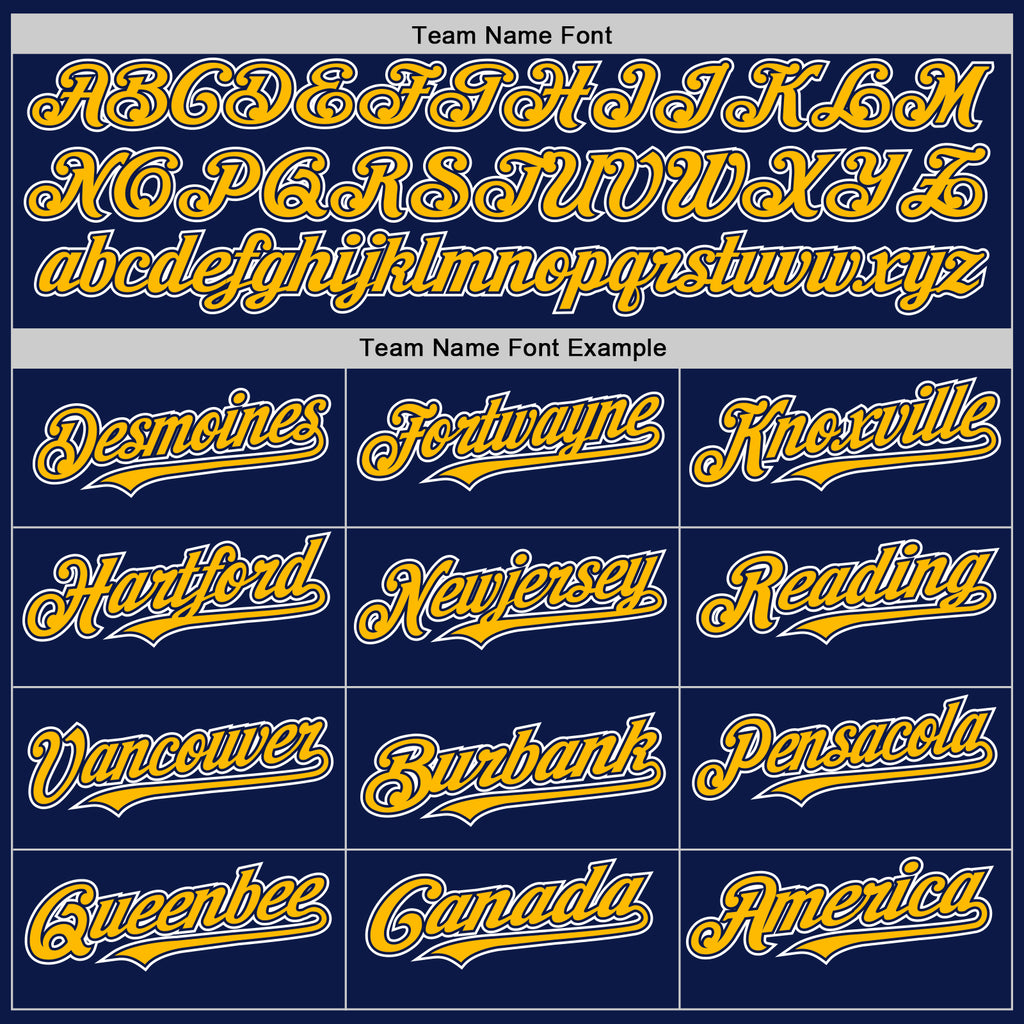 Custom Navy Gold-White 3D Pattern Design Gradient Style Twinkle Star Authentic Baseball Jersey
