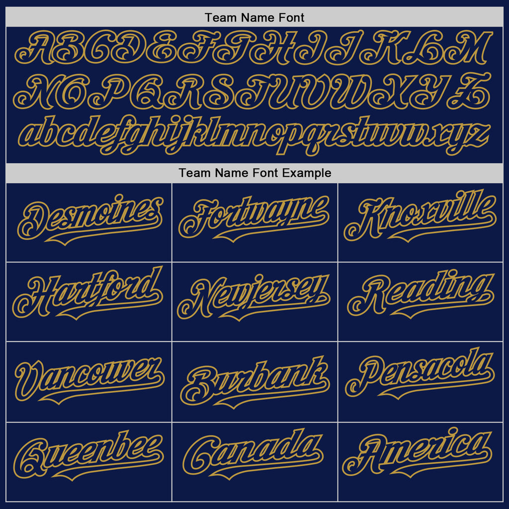 Custom Navy Old Gold 3D Pattern Design Gradient Style Twinkle Star Authentic Baseball Jersey