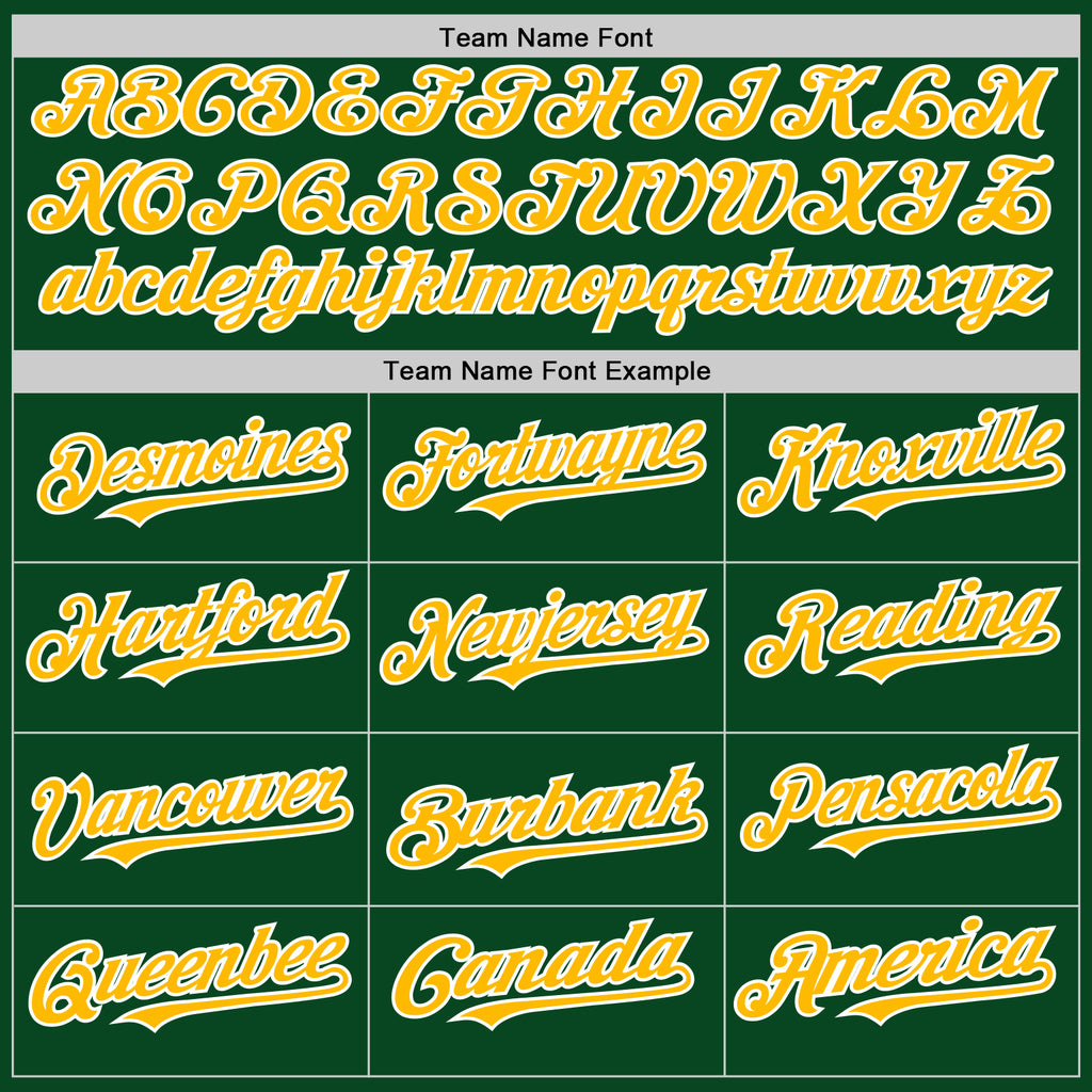 Custom Green Gold-White 3D Pattern Design Gradient Style Twinkle Star Authentic Baseball Jersey