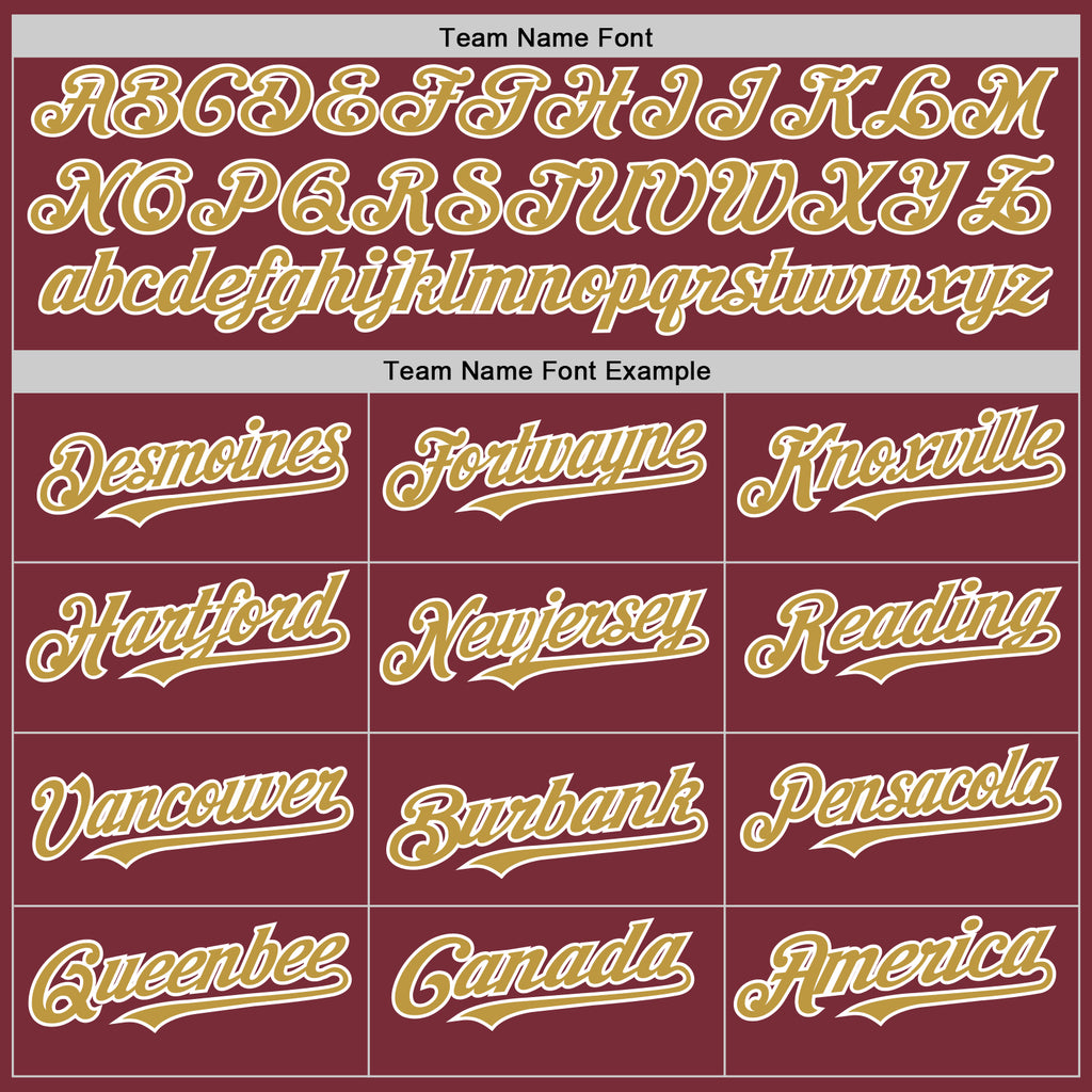 Custom Burgundy Old Gold-White 3D Pattern Design Gradient Style Twinkle Star Authentic Baseball Jersey