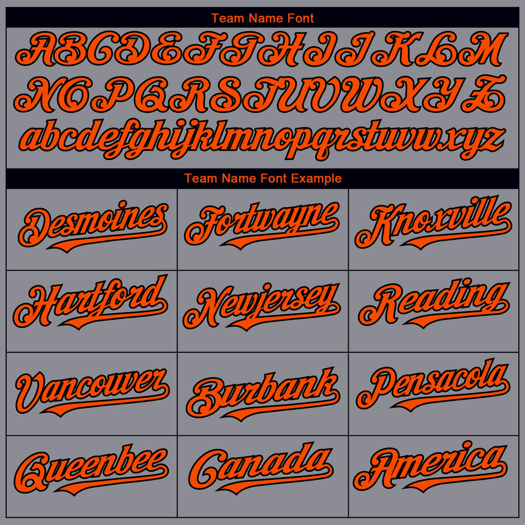 Custom Gray Orange Black-Camo 3D Pattern Design Authentic Baseball Jersey