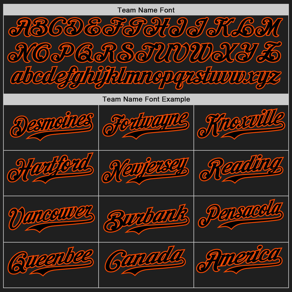 Custom Black Orange 3D Pattern Design Confetti Authentic Baseball Jersey