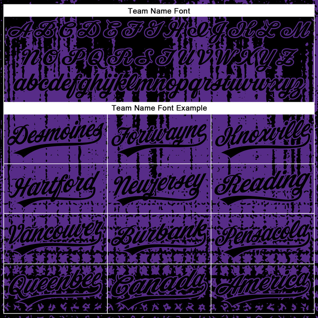 Custom Purple Black 3D Pattern Design Abstract Shape Authentic Baseball Jersey