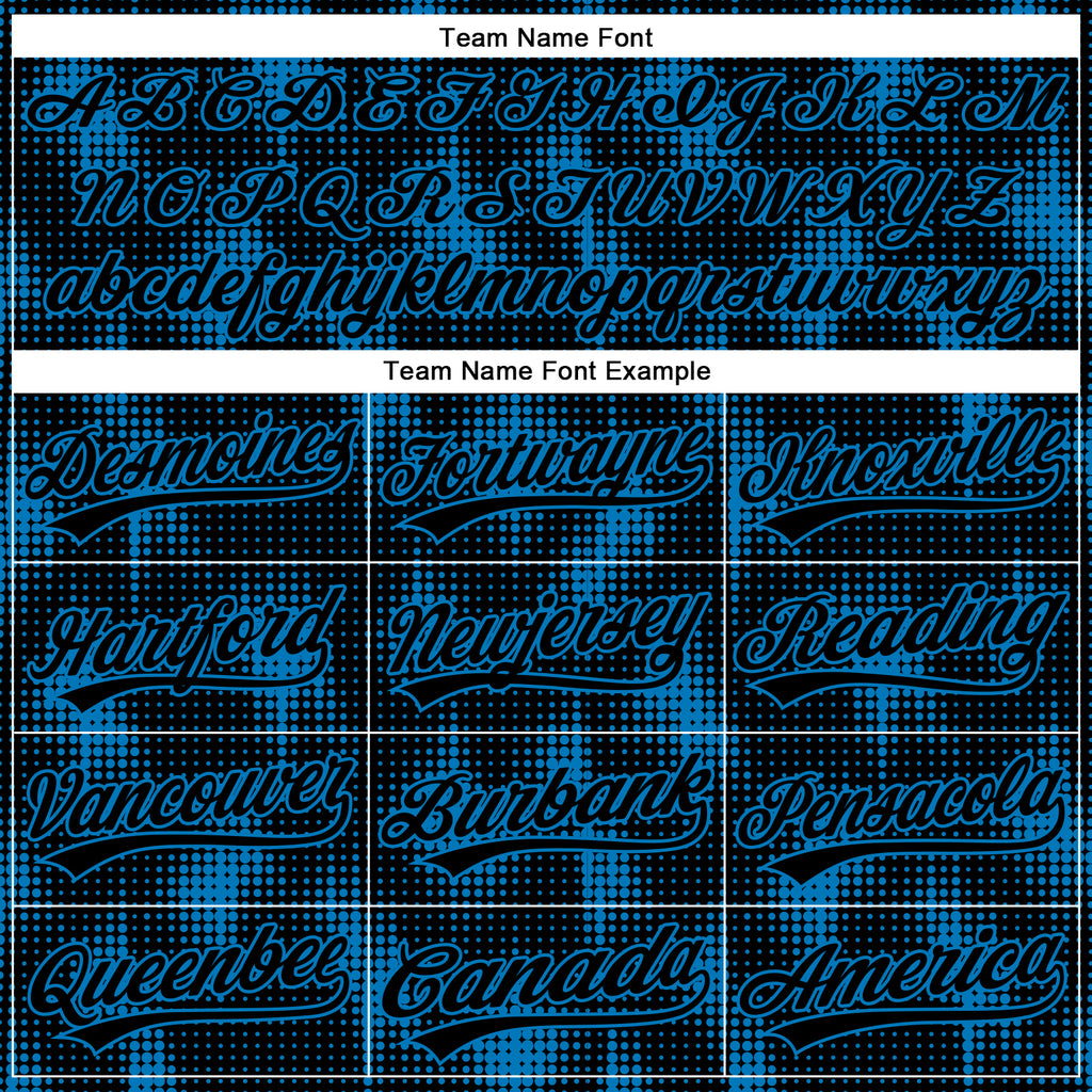 Custom Black Blue 3D Pattern Design Halftone Dots Authentic Baseball Jersey