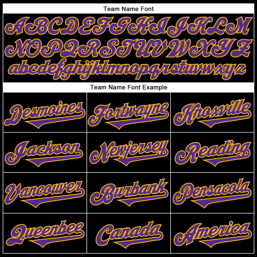 Custom Black Purple-Gold 3D Pattern Design Rave Skull Authentic Baseball Jersey