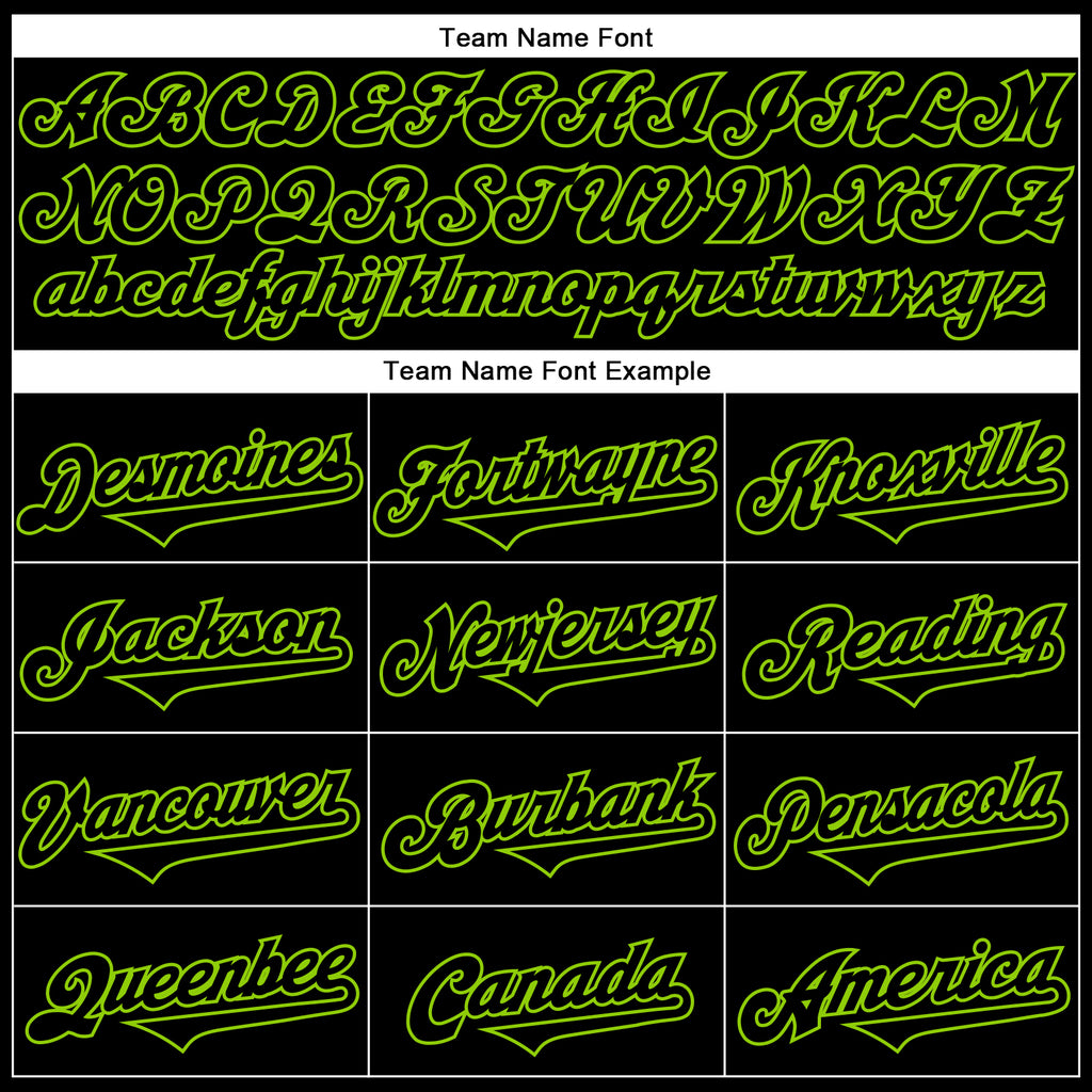 Custom Black Neon Green 3D Pattern Design Rave Monster Authentic Baseball Jersey