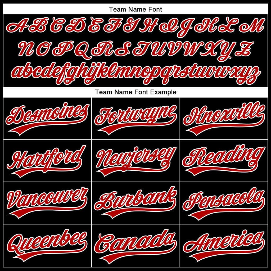 Custom Black Red-White 3D Pattern Design Gothic Style Authentic Baseball Jersey