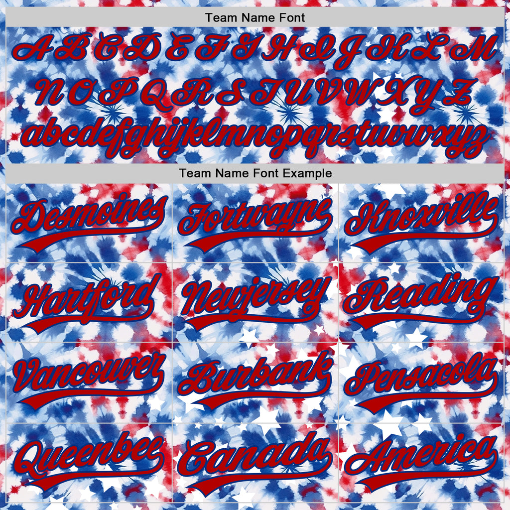 Custom White Red-Royal 3D American Flag And Fireworks Authentic Baseball Jersey