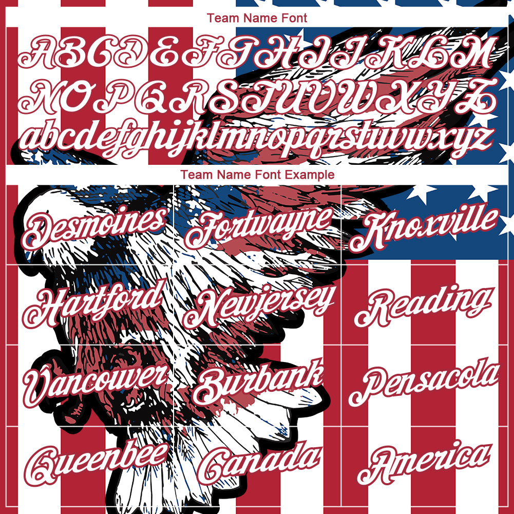 Custom White Red-Royal 3D American Flag And Eagle Performance T-Shirt