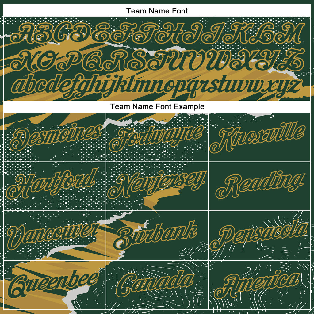 Custom Stitched Green Old Gold 3D Pattern Design Torn Paper Style Sports Pullover Sweatshirt Hoodie