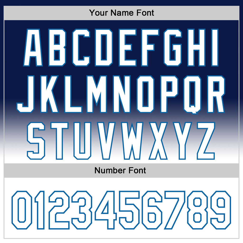 Custom Navy White-Blue 3D Pattern Design Father's Day Fade Authentic Baseball Jersey