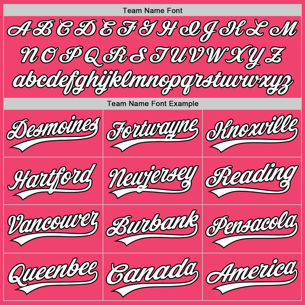 Custom Neon Pink White-Blue 3D Pattern Design Father's Day Family Love Authentic Baseball Jersey