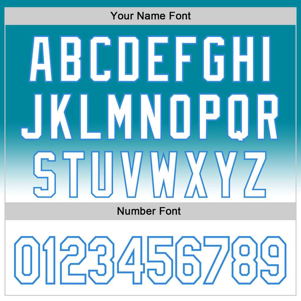 Custom Teal White-Electric Blue 3D Pattern Design Father's Day Family Love Fade Authentic Baseball Jersey