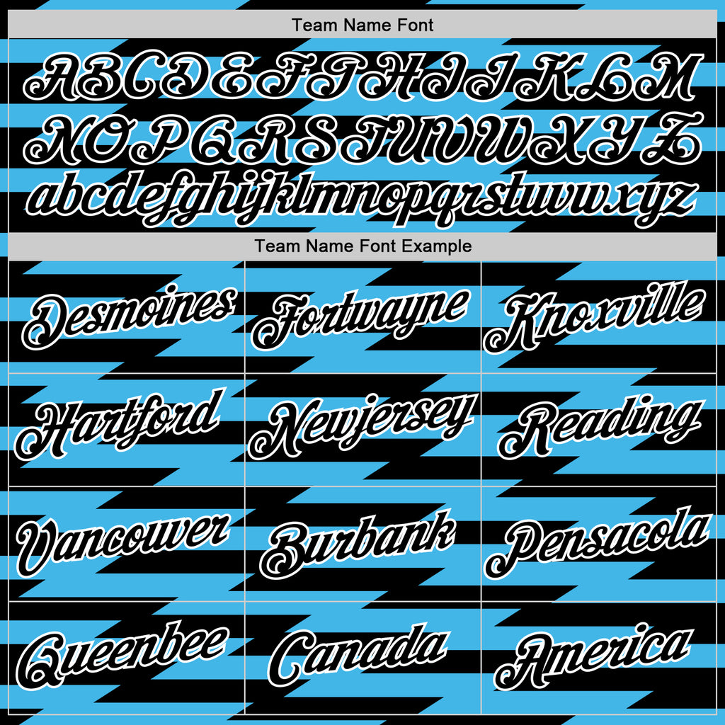 Custom Black Sky Blue-White 3D Esports Performance T-Shirt