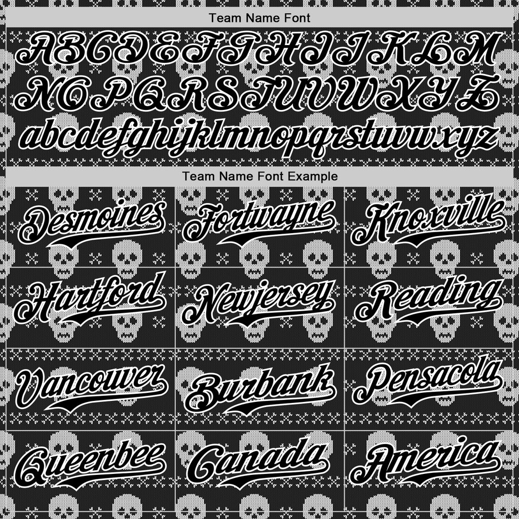 Custom Black White 3D Gothic Skull Authentic Baseball Jersey