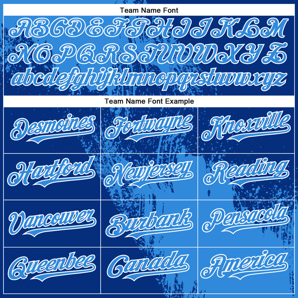 Custom Electric Blue Royal-White 3D Pattern Design Abstract Brush Stroke Authentic Baseball Jersey