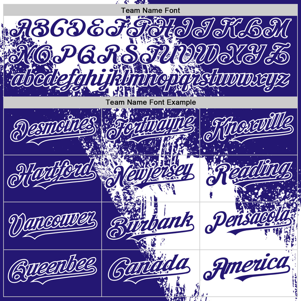 Custom White Dark Purple 3D Pattern Design Abstract Brush Stroke Authentic Baseball Jersey
