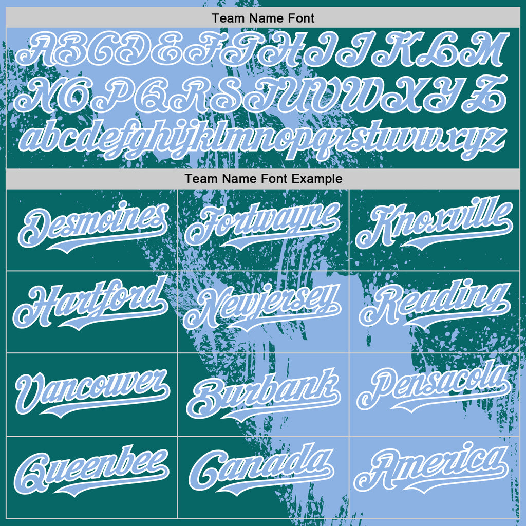 Custom Light Blue Teal-White 3D Pattern Design Abstract Brush Stroke Authentic Baseball Jersey
