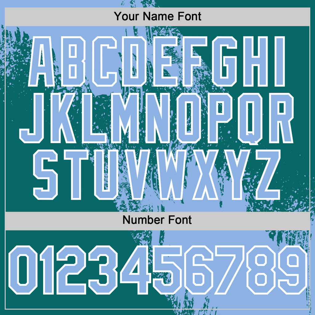 Custom Light Blue Teal-White 3D Pattern Design Abstract Brush Stroke Authentic Baseball Jersey