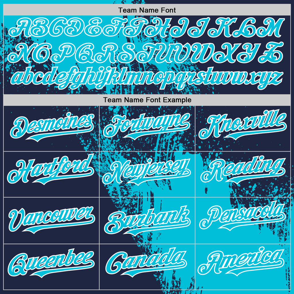 Custom Lakes Blue Navy-White 3D Pattern Design Abstract Brush Stroke Authentic Baseball Jersey