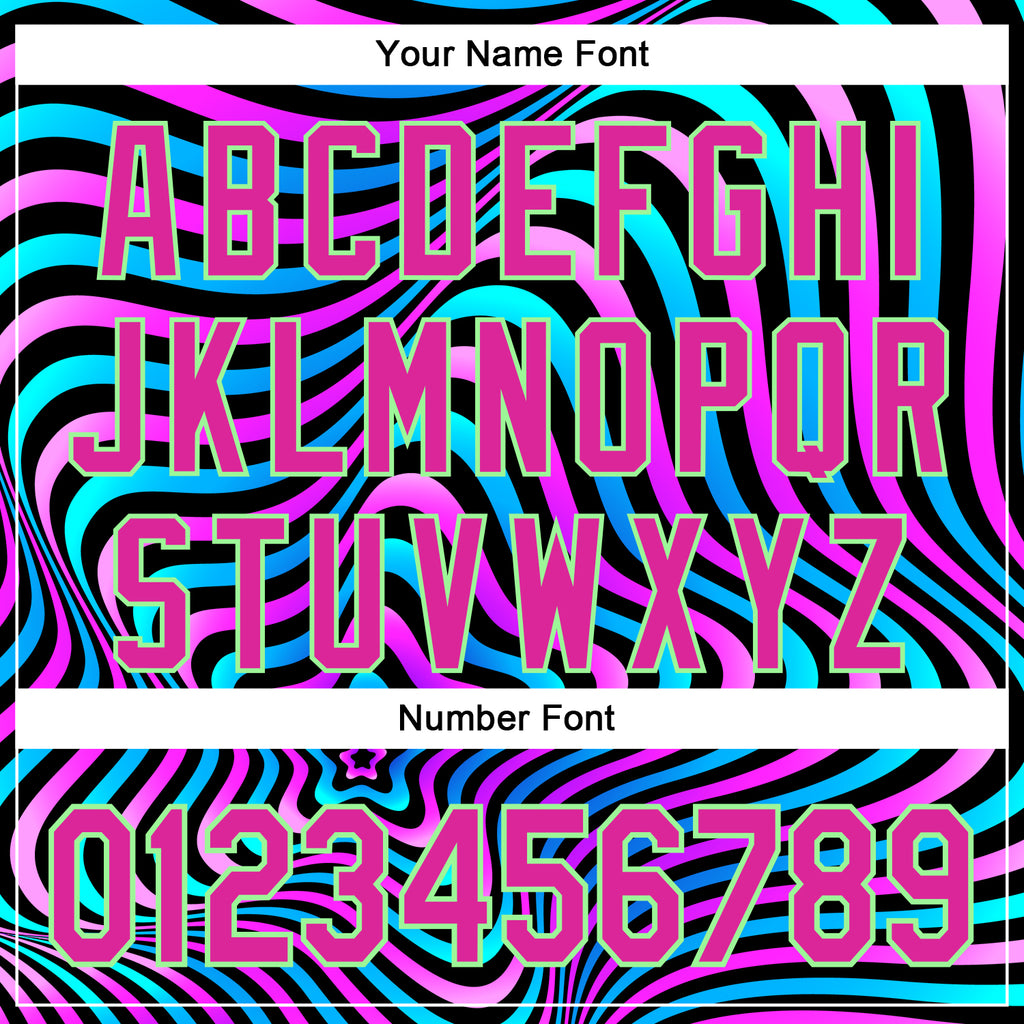 Custom Black Deep Pink-Pea Green 3D Pattern Design Rave Psychedelic Fluid Art Authentic Baseball Jersey