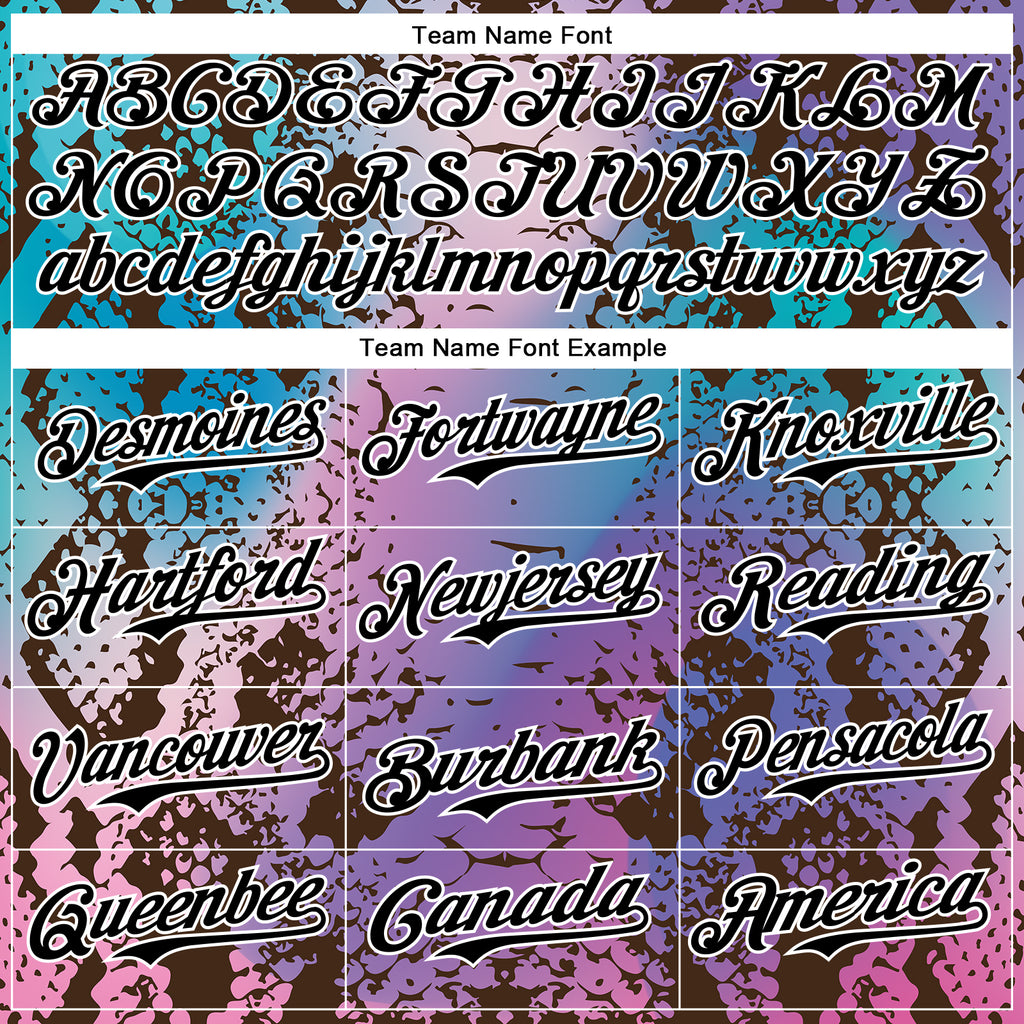 Custom Pink Black-White 3D Pattern Design Rave Psychedelic Snakeskin Authentic Baseball Jersey