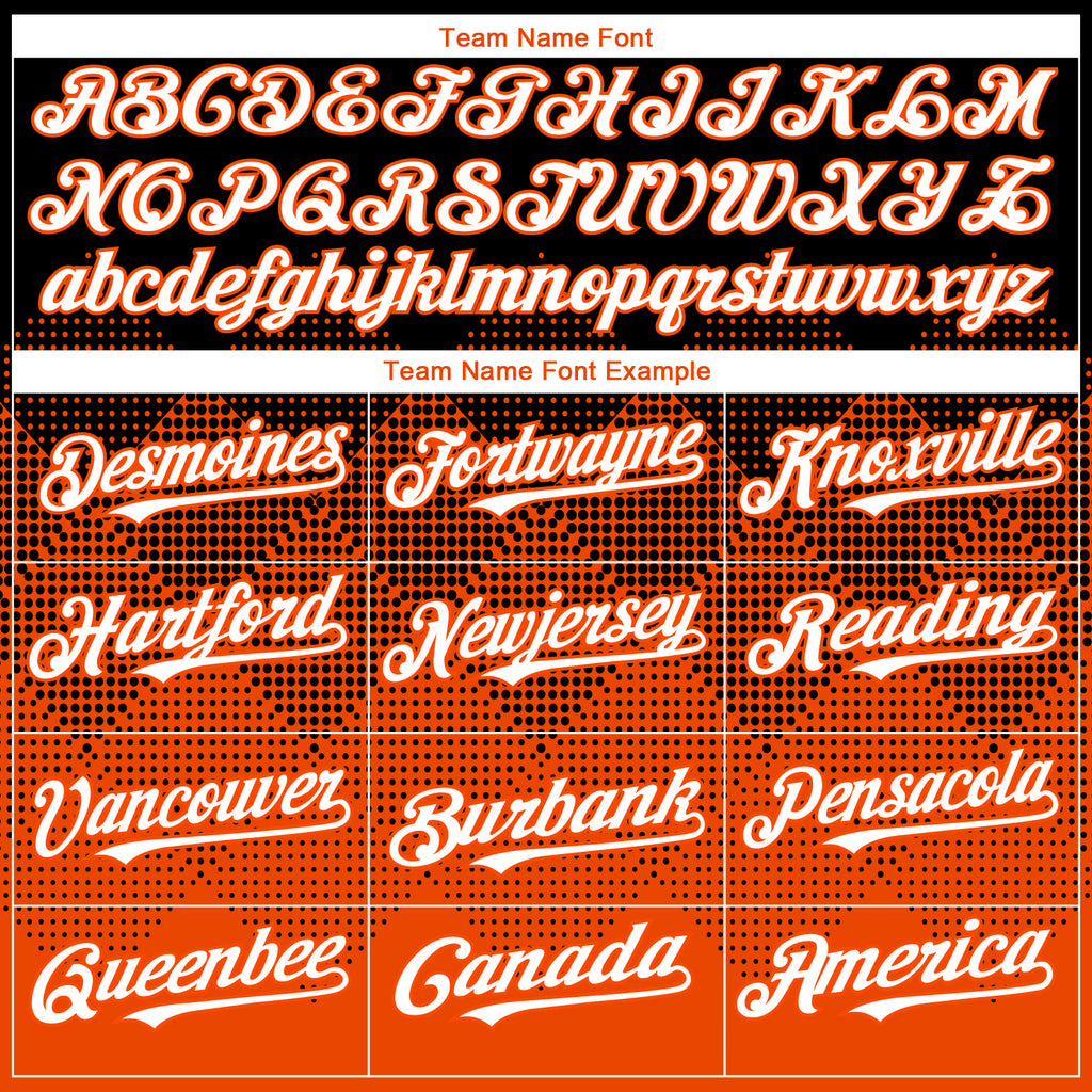 Custom Black White-Orange 3D Gradient Square Shape Authentic Baseball Jersey