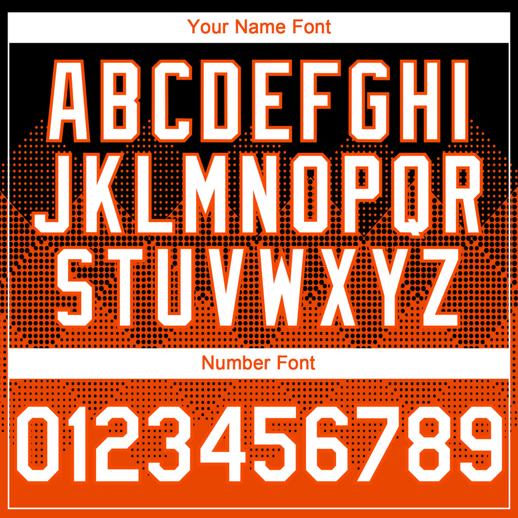 Custom Black White-Orange 3D Gradient Square Shape Authentic Baseball Jersey