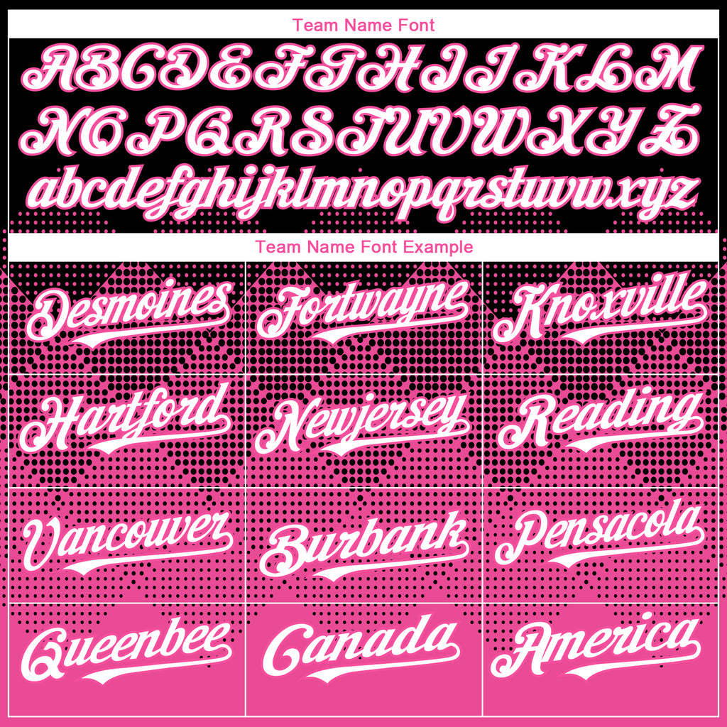 Custom Black White-Pink 3D Gradient Square Shape Authentic Baseball Jersey