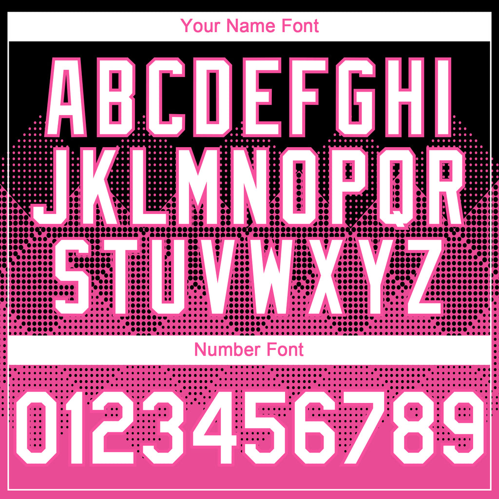 Custom Black White-Pink 3D Gradient Square Shape Authentic Baseball Jersey
