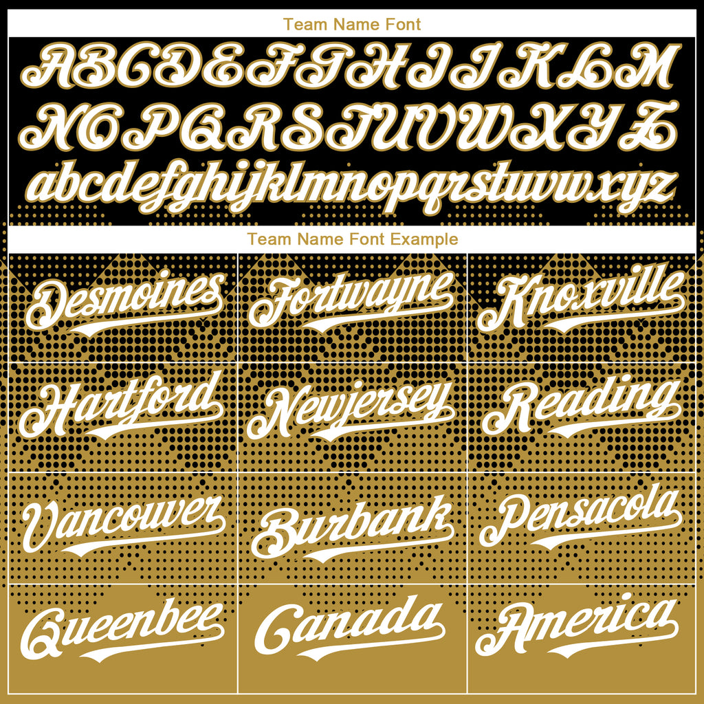 Custom Black White-Old Gold 3D Gradient Square Shape Authentic Baseball Jersey