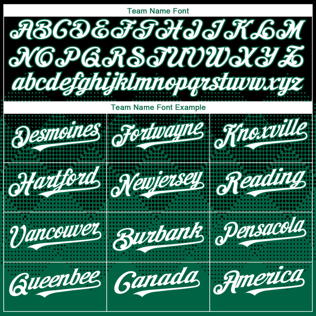 Custom Black White-Kelly Green 3D Gradient Square Shape Authentic Baseball Jersey