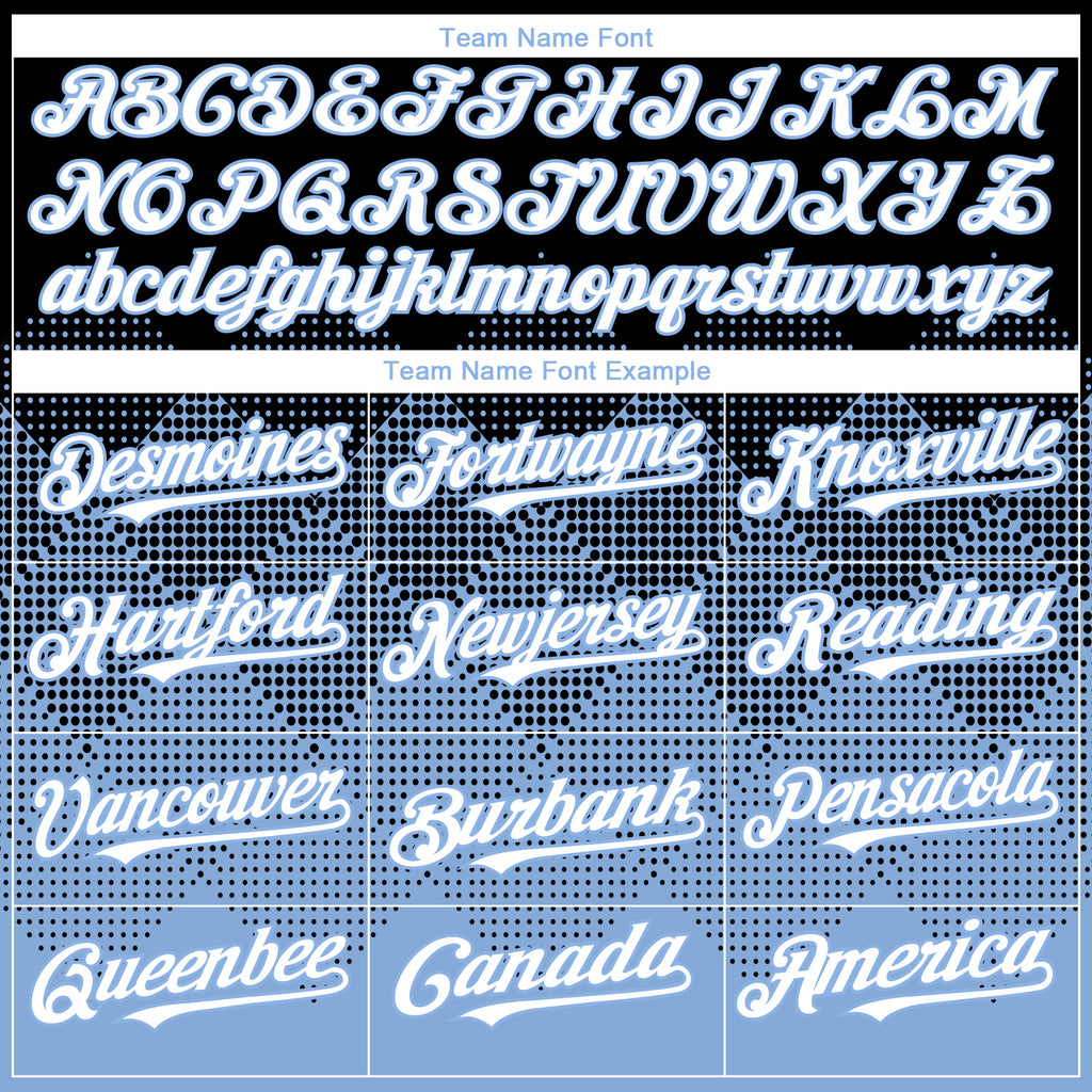 Custom Black White-Light Blue 3D Gradient Square Shape Authentic Baseball Jersey