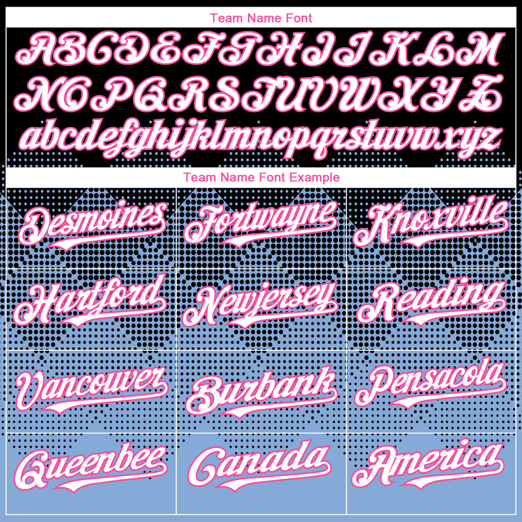 Custom Black White Light Blue-Pink 3D Gradient Square Shape Authentic Baseball Jersey