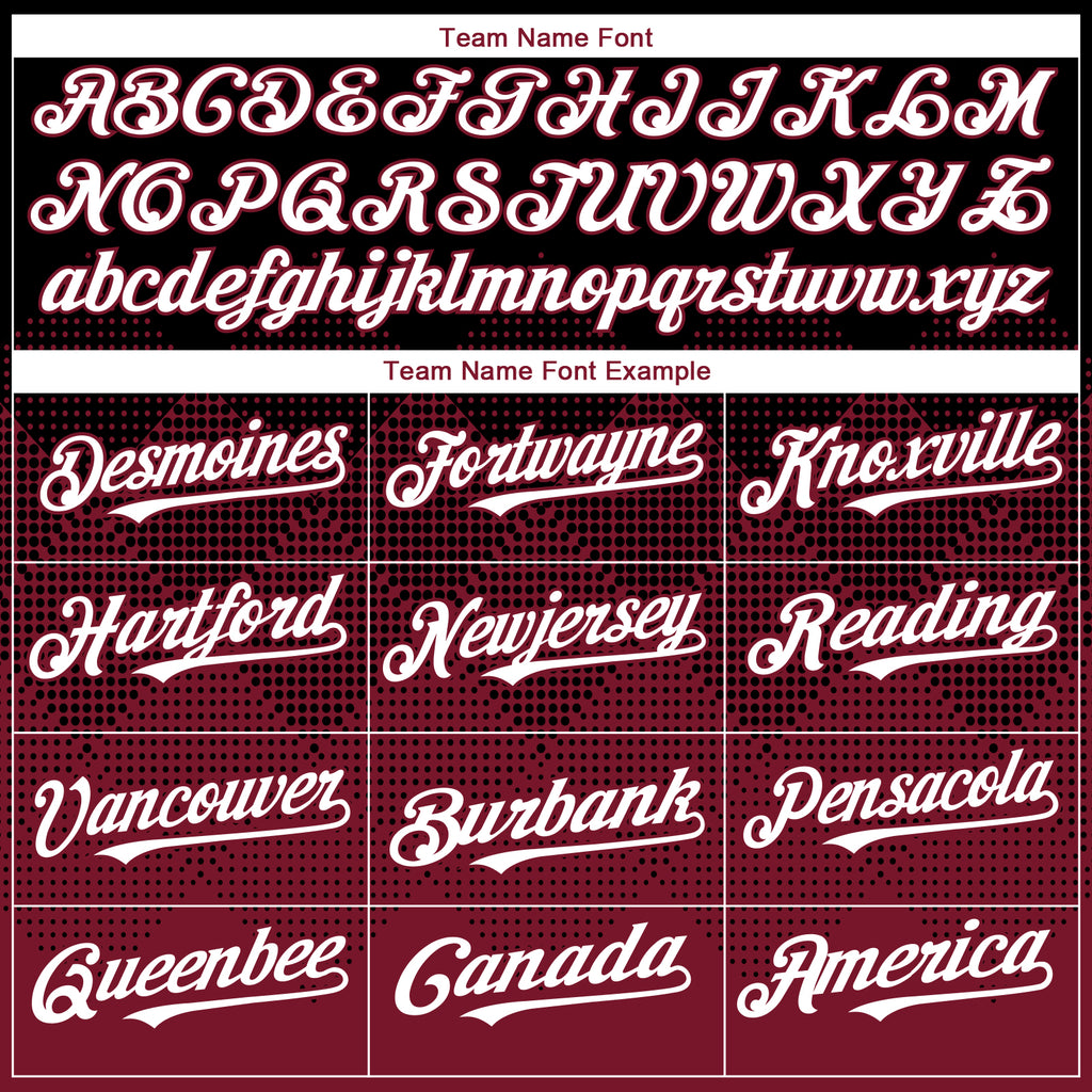 Custom Black White-Crimson 3D Gradient Square Shape Authentic Baseball Jersey