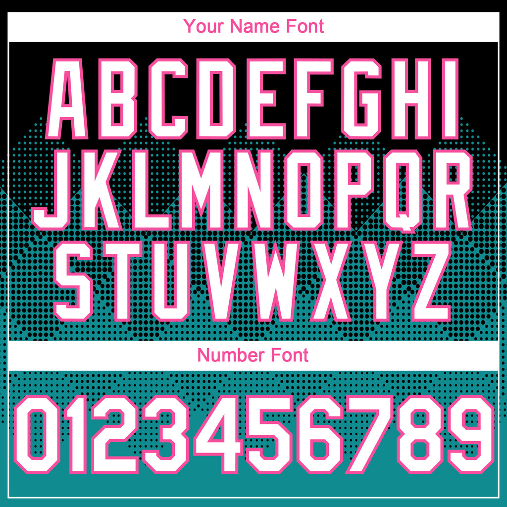 Custom Black White Teal-Pink 3D Gradient Square Shape Authentic Baseball Jersey