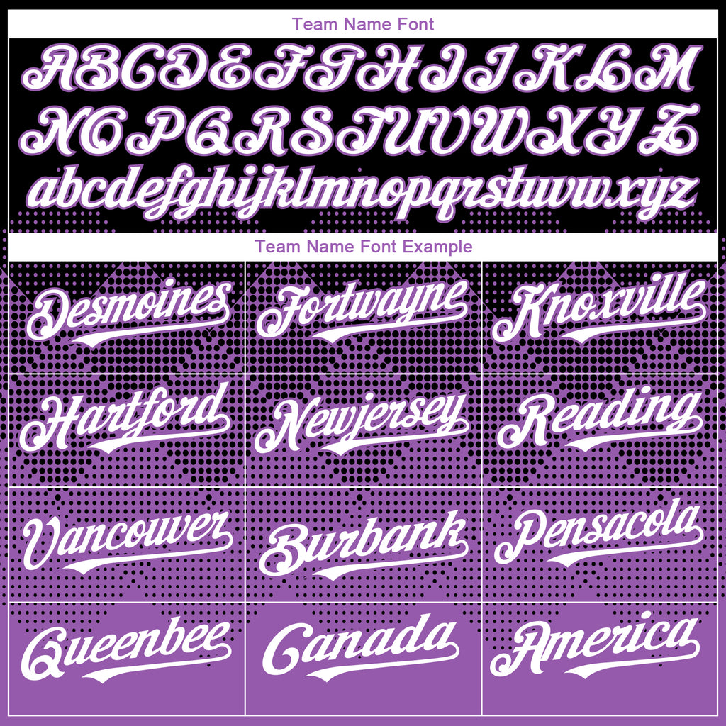 Custom Black White-Medium Purple 3D Gradient Square Shape Authentic Baseball Jersey