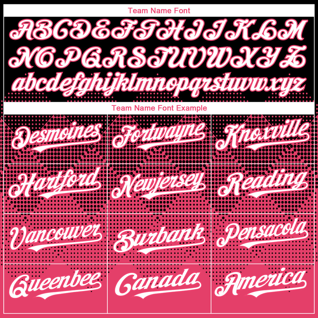 Custom Black White-Neon Pink 3D Gradient Square Shape Authentic Baseball Jersey
