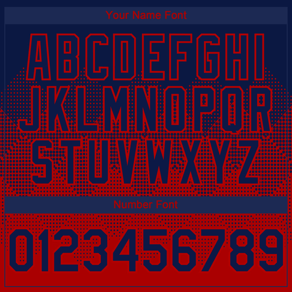 Custom Navy Red 3D Gradient Square Shape Authentic Baseball Jersey