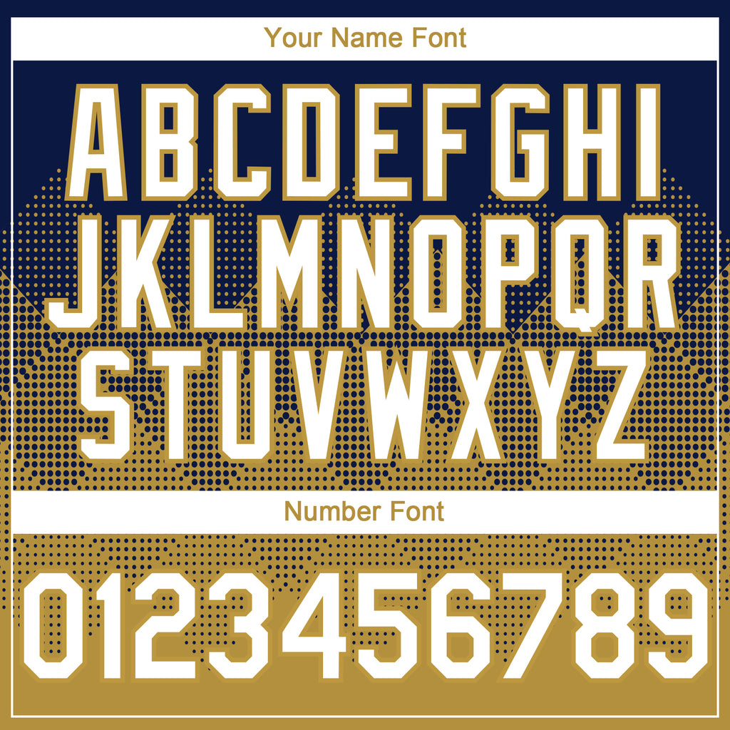 Custom Navy White-Old Gold 3D Gradient Square Shape Authentic Baseball Jersey