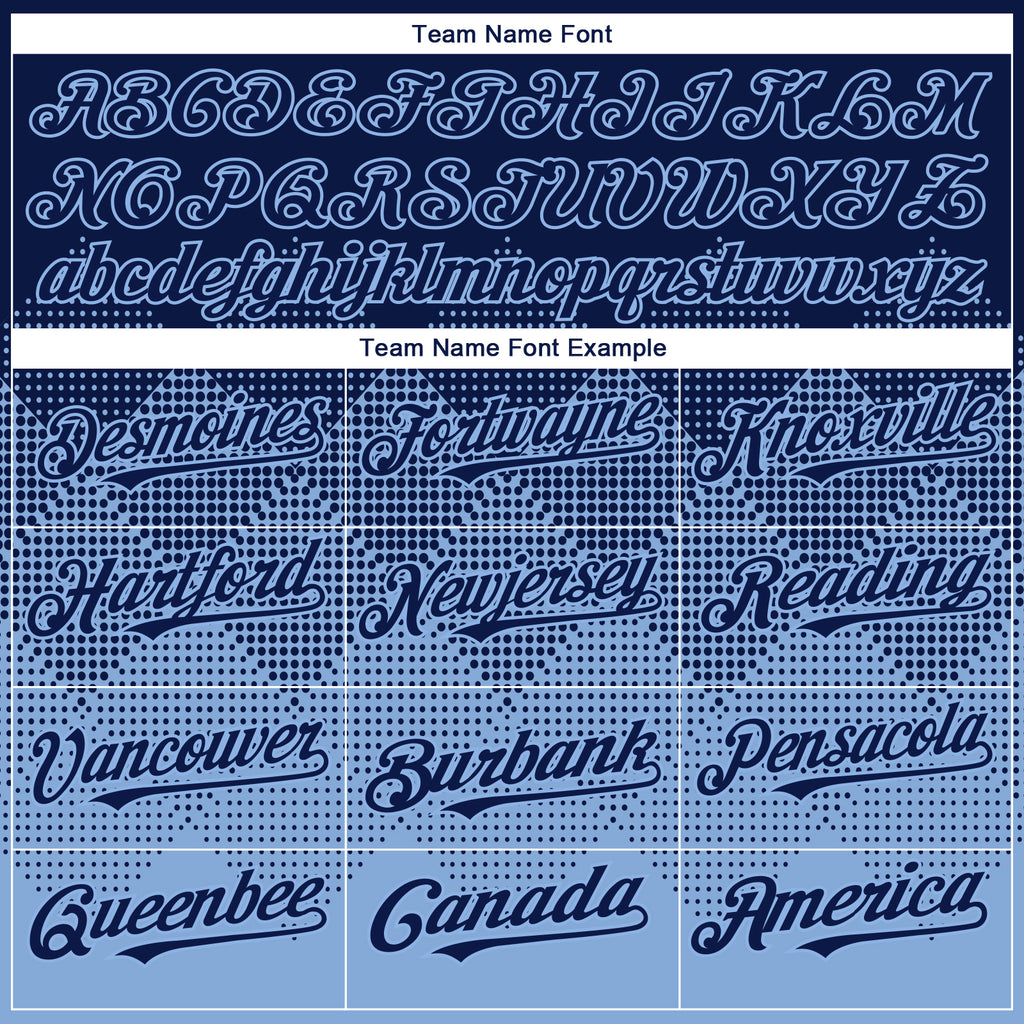 Custom Navy Light Blue 3D Gradient Square Shape Authentic Baseball Jersey