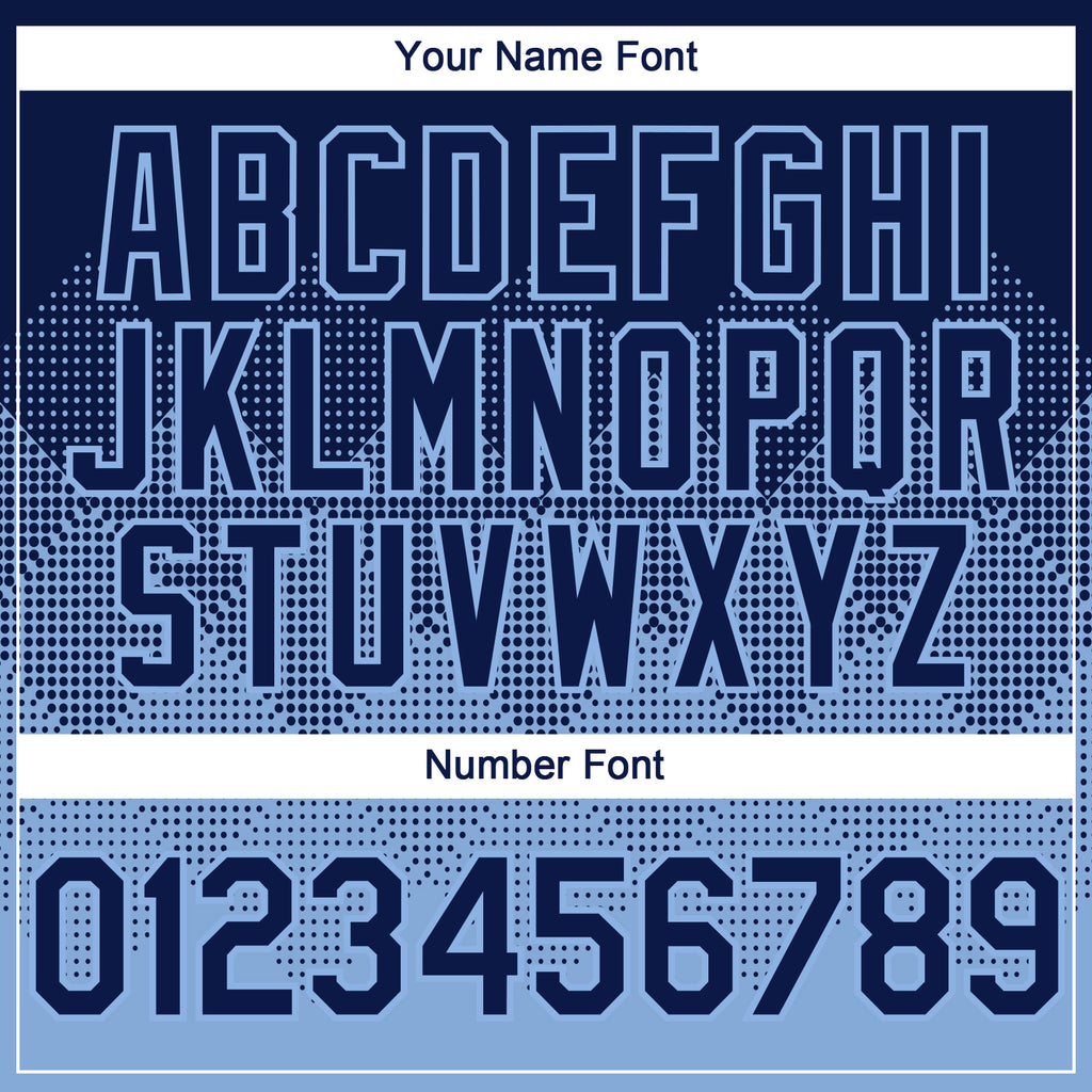 Custom Navy Light Blue 3D Gradient Square Shape Authentic Baseball Jersey